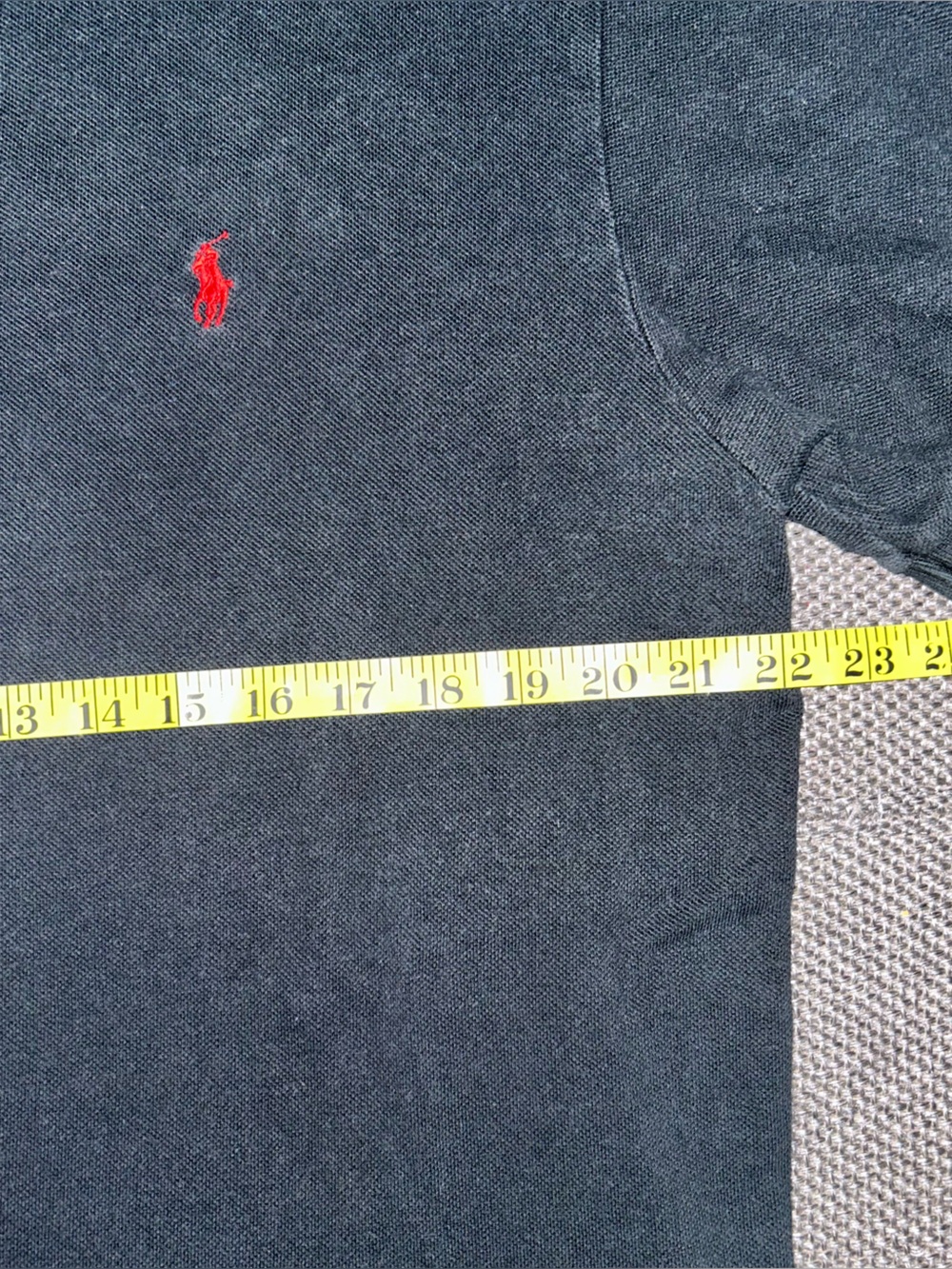 90s Polo by Ralph Lauren Sun Faded Black Short-Sleeve Cotton Polo Shirt Red Pony - Picture 4 of 6